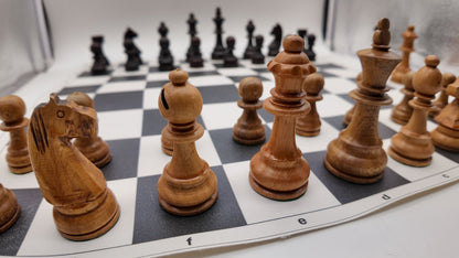 شطرنج الخشب الفاخر | وزيرين إضافيين + رقعة جلد + شنطة جلد - EGT Chess - 