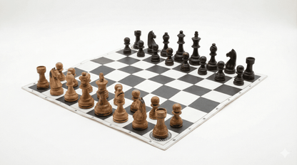 شطرنج الخشب الفاخر | وزيرين إضافيين + رقعة جلد + شنطة جلد - EGT Chess - 